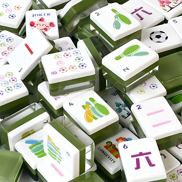 Army zöld akril Mahjong csempe