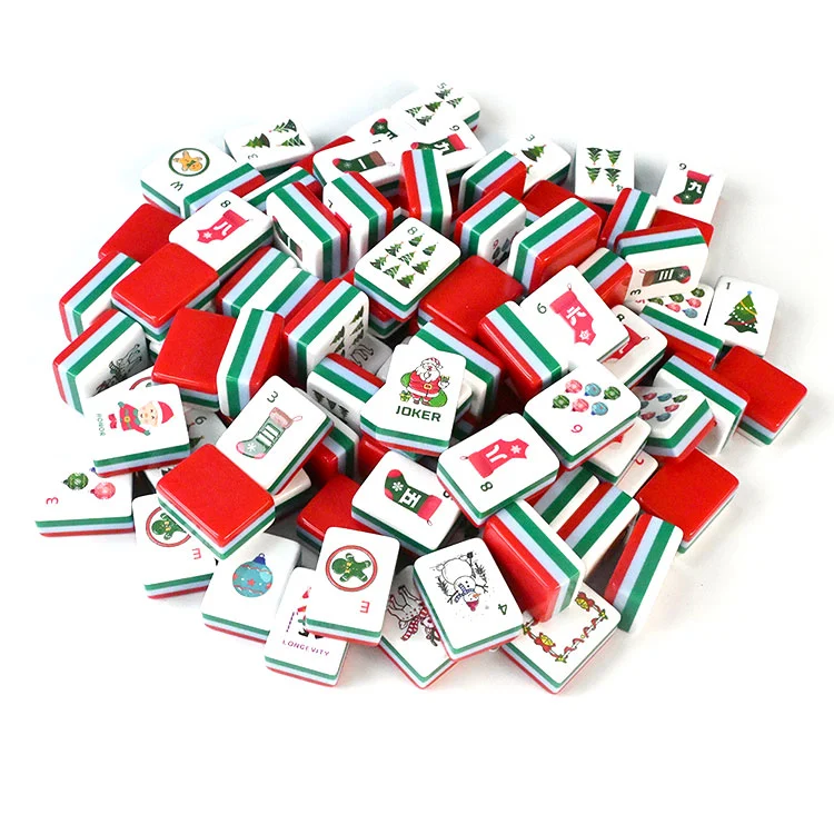 Ünnepi karácsonyi akril Mahjong csempe