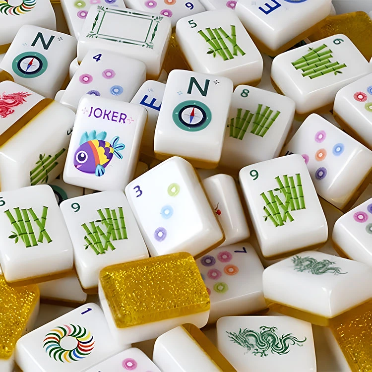 Arany csillogó akril Mahjong csempe