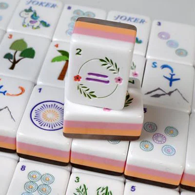 Lotus Pink Acrylic Mahjong Tiles