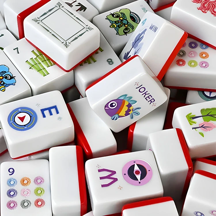 Élénk vörös melamin Mahjong csempe